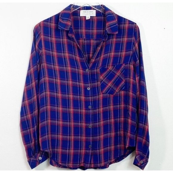 Anthropologie Cloth & Stone Plaid Button Up Shirt - Picture 1 of 9